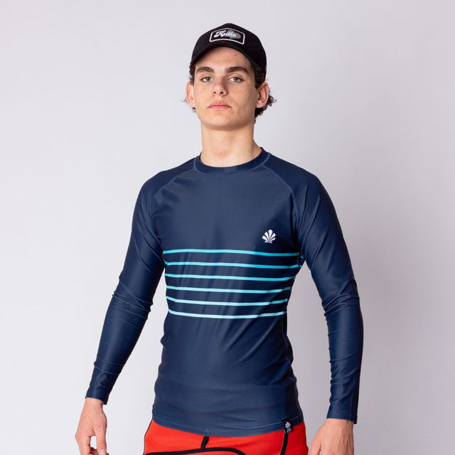 LYCRA LANGARM LINES BLAU