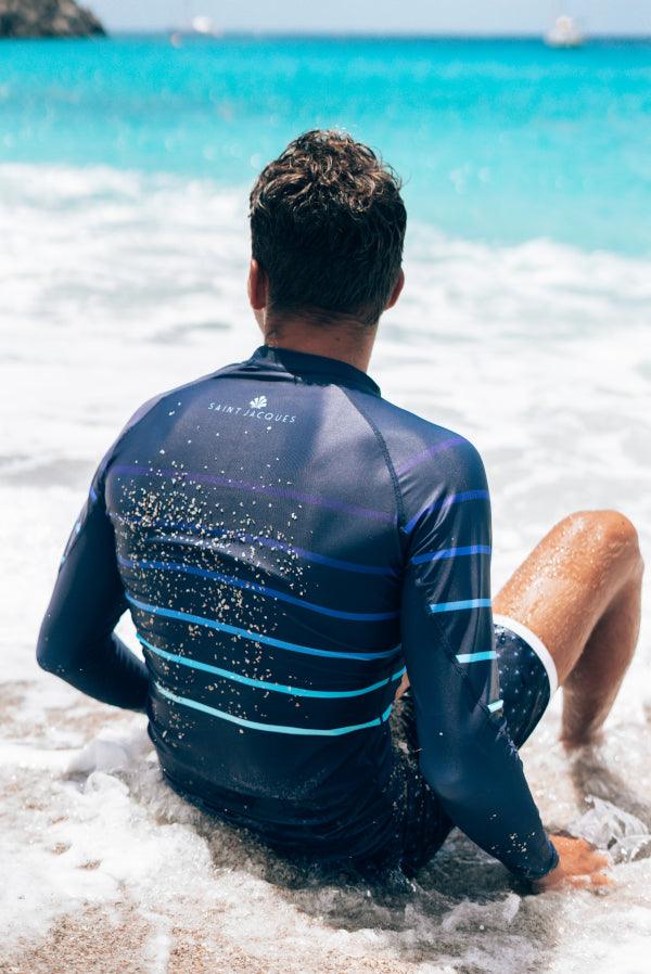 LYCRA MANCHE LONGUE LINES BLEU - Saint Jacques Wetsuits