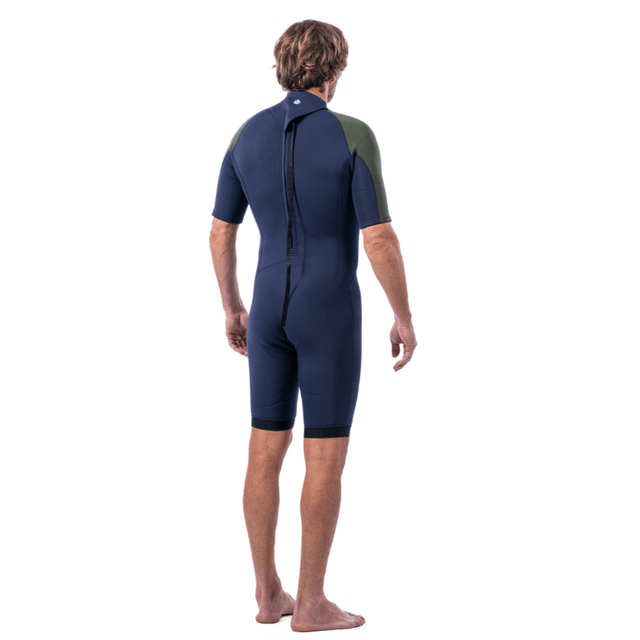 SHORTY MANCHE COURTE BLEU/KAKI - Saint Jacques Wetsuits