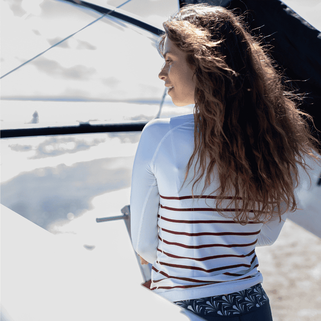 LYCRA FEMME MANCHES LONGUES BLANC LINES