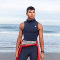 Base layer néoprène homme à cagoule, vue de face cagoule enlevée