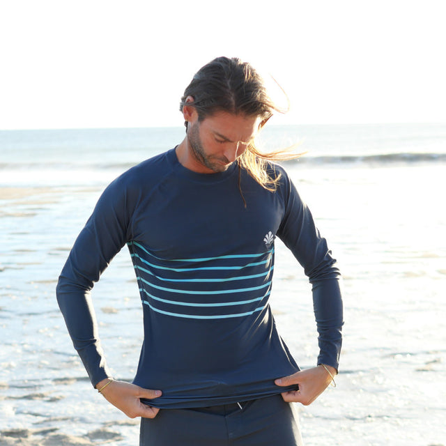 LYCRA MANGA LARGA LINES AZUL